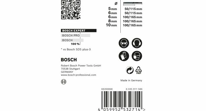 Bosch EXPERT 2608900197 - EXPERT Set 5-pièces SDS Plus-7X, 5; 6; 6; 8; 10 Mm Dans Cassette Robustline 3 Bosch EXPERT 2608900197 - EXPERT Set 5-pièces SDS Plus-7X, 5; 6; 6; 8; 10 Mm Dans Cassette Robustline – Image 3