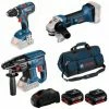 Bosch 0615990M0W - Toolkit Sans Fi L3 Toolkit 18V GSR 18V-28, GBH 18V-21, GWS 18-125 V-LI, 2x 5,0Ah, Chargeur GAL 1880 CV - 0615990M0W