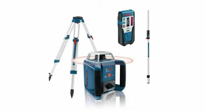 Bosch GRL 400 H Laser Rotatif + Récepteur LR 1 Dans Coffret + Mire De Chantier GR 240 + Trépied BT 170 HD - 061599403U 1 Bosch GRL 400 H Laser Rotatif + Récepteur LR 1 Dans Coffret + Mire De Chantier GR 240 + Trépied BT 170 HD - 061599403U
