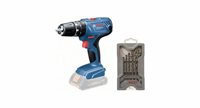 Bosch GSB 18V-21 Perceuse Visseuse à Percussion Sans Fil - 18V Li-Ion – Machine Seule – Inclus 7 Forets à Béton 1 Bosch GSB 18V-21 Perceuse Visseuse à Percussion Sans Fil - 18V Li-Ion – Machine Seule – Inclus 7 Forets à Béton