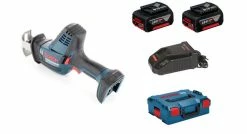 Bosch GSA 18 V-LI C Scie Sabre à Batteries 18V Li-Ion Set (2x Batterie 5,0Ah) Dans L-BOXX - Changement Rapide - 06016A5000